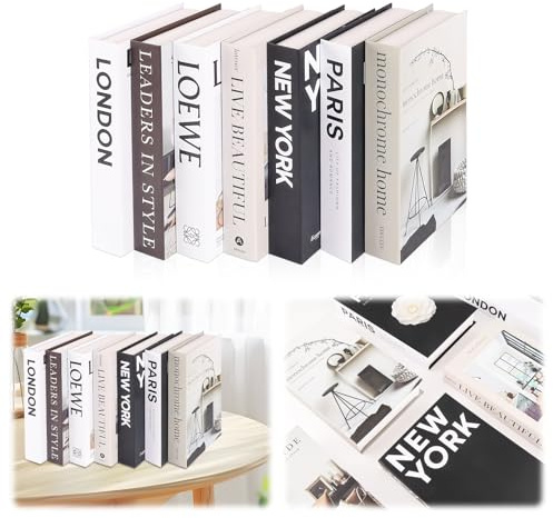 7Pcs Faux Livre Decoration Luxe, Livre Deco pour Salon Table | Décorative Livre pour Etagère de Livres, Faux Livres Vierges pour Tables Basses Etagères Chambre À Coucher