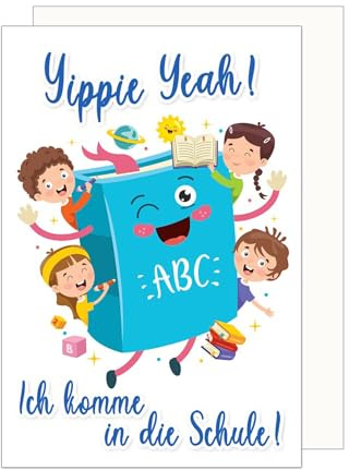 Edition Seidel Premium Glückwunschkarte zur Einschulung mit Umschlag. Einschulungskarte Grußkarte Karte zum Schulanfang Schuleinführung Schulstart Spruch Mädchen Junge 1. Klasse (ES144 SW024)