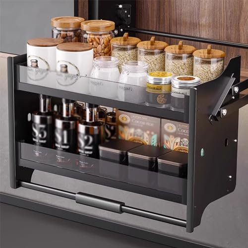 Schrank Organizer Küche Ausziehbar，Ausziehbare Schublade Küche，Ausziehbarer Schrank Organizer， Ausziehbarer Schrank-Organizer, Hochschrank-Herunterziehregal, Hä