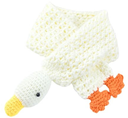 JAMNGHB Kinder-Schal mit Cartoon-Entenmuster-Designs, warme Strickschals, Wickel-Halswärmer für Jungen und Mädchen, Winter-Halstuch, beige, As detailed discription
