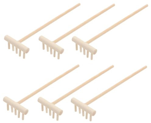 KONTONTY 6pezzi Mini Rastrelli Per Giardino Zen in Sabbia Strumenti Compatti Per Modellare e Decorare Vassoi Di Sabbia Accessori Precisi Per Progetti Di Paesaggio in Miniatura