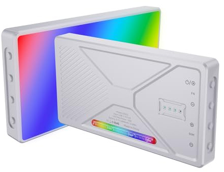 Andoer RGB LED Videoleuchte, Kamera Licht 225 LED-Perlen,Video Licht Dimmbare 2500K-9900K, wiederaufladbares Fotografie-Fülllicht mit Kaltschuhhalterun für Smartphones, Tablets