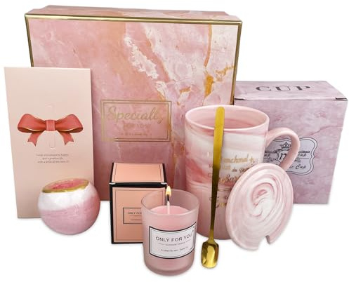 VELLUSTRA Taza de Cerámica Set Con tarjeta, Set Tazas de 350ML, Regalo Caja Tamaño 20,5 x 10 x 17 cm, Regalos Bonita para Mujer, Regalo Cumpleaños, Navidad, San Valentin, Día de la Madre