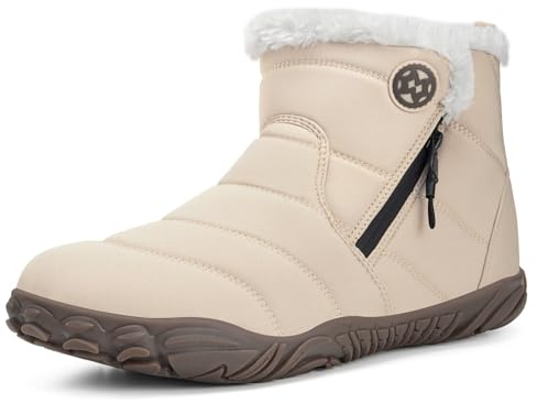 Eagsouni Bottes Barefoot Homme Femme Bottines de Neige | Chaudes Fourrées, Minimaliste, Confort, Antidérapant, Wide Toe Box, Drop zéro