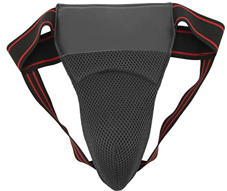 Marhynchus Män Ljumskskydd Athletic Cup Groin Guard med Elastiska Remmar Andningsbart Mesh -tyg för Boxning Kickboxning Karate Taekwondo (BLACK)