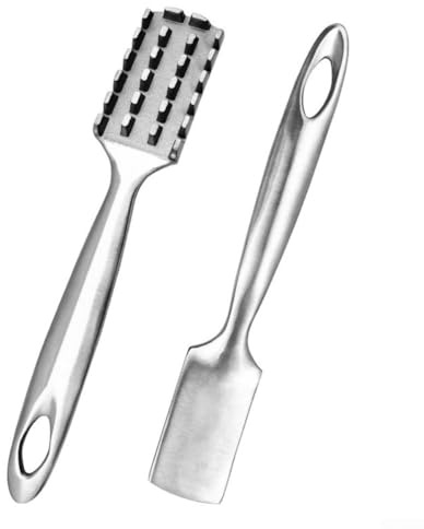 Zeroupshop Herramienta de extracción de escamas de pescado de acero inoxidable con diseño de dientes de sierra y cubierta ranurada, escalador de pescado inoxidable 304 para cocina