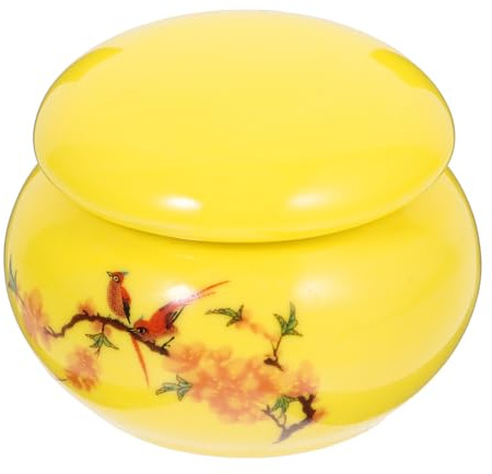 UTHCLO Tarro Bote Versátil Tapa Hermética Amarillo para Té de Cerámica que Protege Humedad para Uso en Casa y Oficina