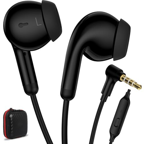 ACANDYA 3.5mm Wired Earbuds Headphones Noise Cancelling Mic Headset Black | 3.5mm Jack Earphones with Microphone in-Ear for School Students Tablets for iPod/iPad for MP3/MP4 for iPhone 6 5S Laptop