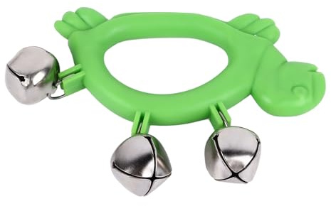 POENVFPO Hand Jingle Bell Shaker, Plastic Percussion Instrument for Parties and Performances, Compact Musical Rattle with Crisp Sound (W210 Green)