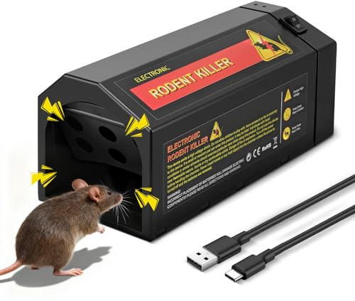 Elektrische Rattenfallen,Großes Einlassdesign,Wiederverwendbar,Intelligenter Ton- Und Lichtalarm,Hygienisch Und Praktisch,Elektrische Mausefalle Für Küche,Drinnen,Für Große Und Kleine Mäuse