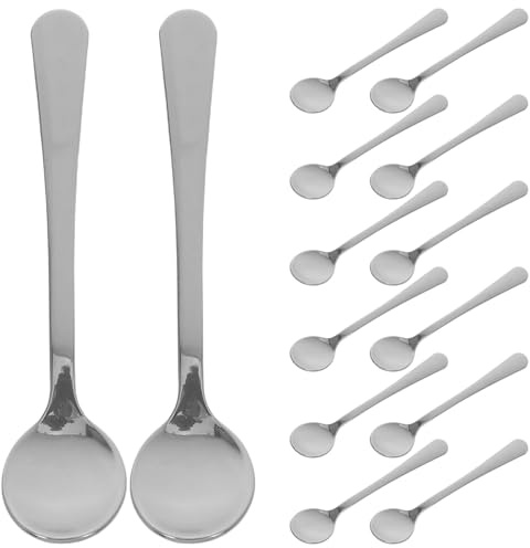 Mikikit 20 Cucharitas Mini de Acero Inoxidable 304 de 75 CM para Espresso Café Especias y Postres Cucharas de Degustación Multiusos para Uso Doméstico y Profesional
