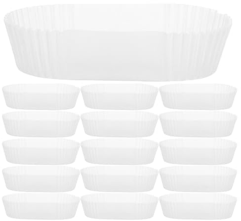 VALICLUD 1000 Caissettes Ovales en Papier Sulfurisé Blanc Moules à Cupcakes et Cakes Jetables Taille 10 CM Compatibles Four pour Pâtisserie Fêtes Cuisine Professionnelle
