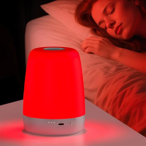 Bankeep Terapia del sueño con luz roja: lámpara de noche pura de 670 nm de banda estrecha – Favorece naturalmente la melatonina para adultos que duermen mejor – 2000 mAh inalámbrico tamaño