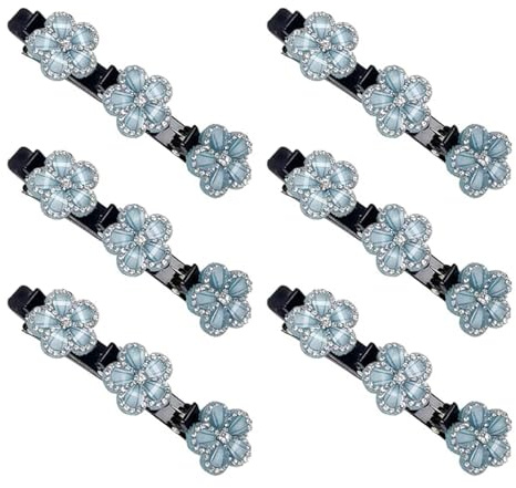 6 pinzas ligeras para el pelo, elegantes flores de cinco pétalos y estilos trenzados de doble capa, prácticos para adultos y cabello al aire libre