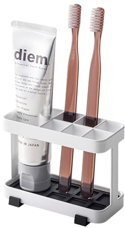Yamazaki 6802 Tower Toothbrush Stand L, White, Steel, 11 x 5 x 8 cm