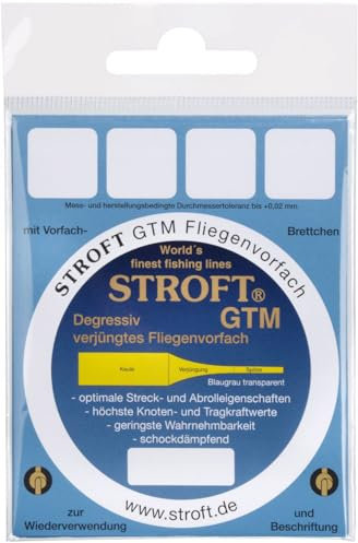 STROFT GTM Fliegenvorfach gezogenes Vorfach 9ft / 280cm alle Stärken (0,20mm - 3X)