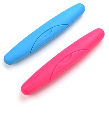 ROSENICE Zahnbürste Fall 2pcs Portable Travel Leicht und tragbar für die Reise (blau Rose Red)