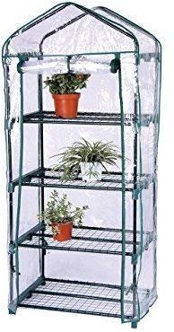 LINDER EXCLUSIV LEX Gewächshaus, PVC Folie, mit 4 Etagen, 50 x 45 x 130 cm