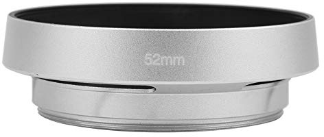 V BESTLIFE Paraluce, Portatile Universale in Lega di Alluminio Fotocamera Cavo smussatura paraluce paraluce copriobiettivo Protezione Argento(52MM)