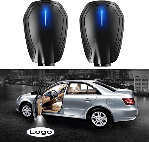 Luce di Benvenuto Portiera Proiettore Logo Wireless A LED Universale Lampada di Cortesia Ricaricabile Adesivo Ghost Shadow Kit Lampade Logo Emblema Laser 2pcs Accessori per Auto