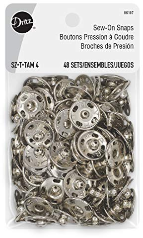Sew On Snaps Size 4 Nickel 48 Sets