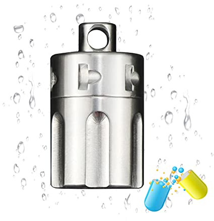 Pillendose Klein für Unterwegs Schlüsselanhänger, Titan Pillenbox Tablettendose BPA Frei, Outdoor Wasserdicht Tablettenbox Lichtdicht Tragbar EDC Pillenhalter für die Reise Täglich