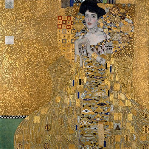 Feeling at home LEINWANDDRUCK im SCHATTENFUGENRAHMEN Porträt von Adele Black-Bauer Klimt Gustav - Figurativ quadrat Kunstbilder im Holzrahmen cm_68_X_68