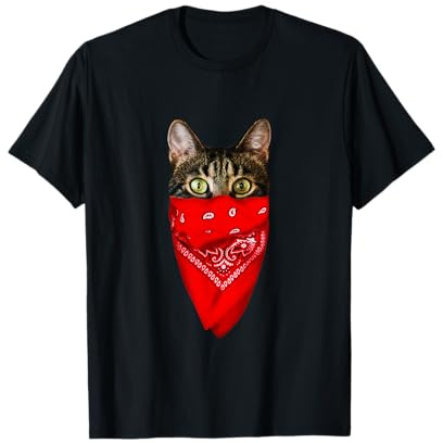 Bandana T-Shirt mit Katzenmotiv T-Shirt
