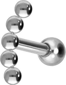 PIERCINGLINE Titan Ohrpiercing |5 Kugeln | Piercing Schmuck Ohr Stecker Helix | Farbauswahl