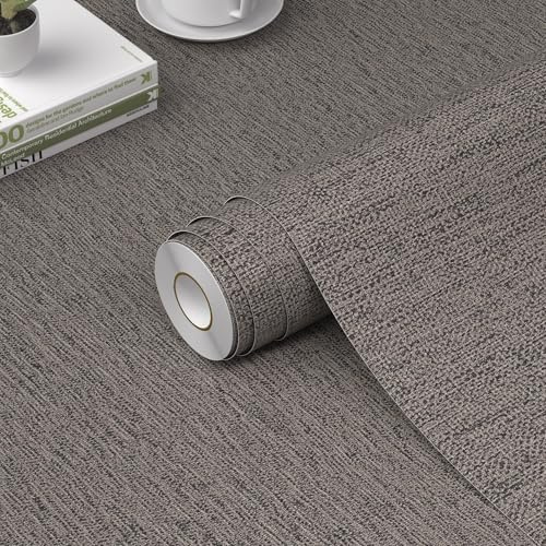 WADILE Grasscloth Peel and Stick Wallpaper | 40cm X 2m Textured Contact Paper, Faux Linen Wall Paper, Fabric Vinyl Wallpaper Self Adhesive