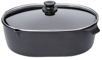 Set Original Gundel GUSS BRÄTER mit Glasdeckel Gigante klein INDUKTION, 32 x 22 x 12,5 cm, Gussbräter