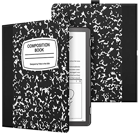 Fintie Slimshell Case for 10.2 Kindle Scribe (2024/2022 Release) - Slim Lightweight Premium PU Leather Book Folio Cover, Auto Sleep/Wake with Pen Holder, Composition Book