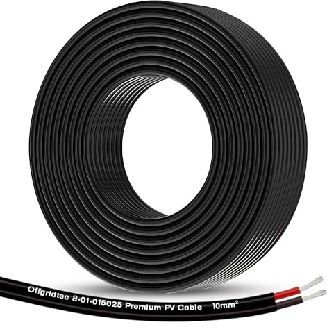 Offgridtec Câble solaire 2 x 10 mm², câble PV à deux fils pour installations solaires, design flexible et séparable, conducteur en cuivre étamé avec isolation XLPO, câble d'alimentation CC résistant à