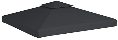 Keketa Homgoday 3x3m Dunkelgrau PVC-beschichtetes Ersatzdach für quadratischen Pavillon mit Kaminabzug - 310 g/m² Model40878