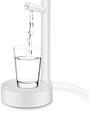 XTVTX Pompe à Bouteille d'eau, Distributeur d'eau électrique, Intelligent Distributeur d'eau électrique, 7 Niveaux, Distributeur Automatique quantitatif de Boisson pour la Maison, Le Camping (Blanc)