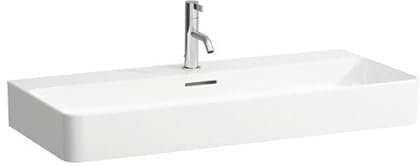 LAUFEN VAL Aufsatzwaschtisch, 3 Hahnlöcher, mit Überlauf, US geschl. 950x420mm, H8162877581081, Farbe: Graphit matt