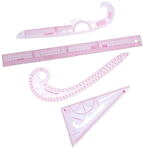 Harilla Französisches Kurvenlineal-Set, Nähwerkzeuge, Schneiderei, Schneiderwerkzeug, Zeichnungsvorlage, Kurvenlineale, Messlineal für Anfänger, 4 STÜCK