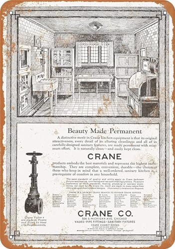 Bioprocess Crane Kitchen Equipment Metal Sign Retro Wall Decor Tin Signs Bar Cafehome Decoration Vintage Metal Sign 8X12 inches