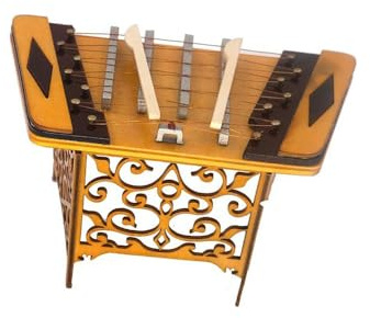 Miniatur-Hackbrett-Modell aus Holz mit Etui, Mini-Musikinstrument-Zubehör, Heimdekoration