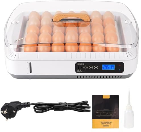 MUYIRTED Brutmaschine Vollautomatisch 35 Eier Inkubator, Intelligenter Temperaturgesteuerter Inkubator, Der Eier Automatisch Wendet