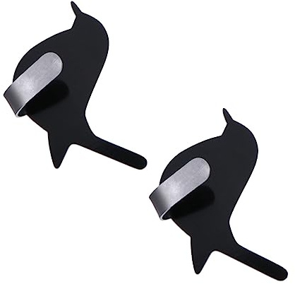 PRETYZOOM Ganchos Adhesivos Acero Inoxidable Diseño Pájaro, 4 Piezas, Color Gris Titanio, Resistentes Corrosión, Para Baño y Cocina, Multifuncionales, Para Paredes y Techos