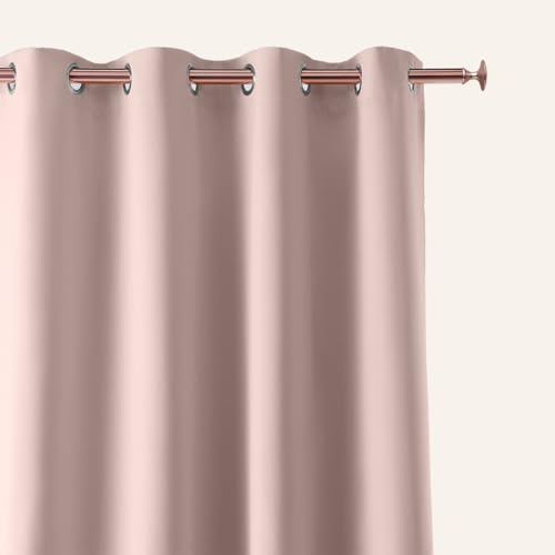 ROOM99 Vorhang mit Silberen Ösen Aura 140 x 260 cm Breite x Höhe Schiebegardinen Modern Curtain Wohnzimmer Schlafzimmer Puderrosa, 1 Stück