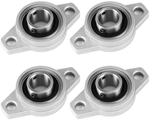 QWORK® 4-pack kuddblocklager, flänslager, huslager – 20 mm innerdiameter – zinklegering axellager för askaxel