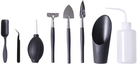 SEIWEI 8 Pcs Succulent Tools Set, Mini Garden Bonsai Planting Tools Miniature Planting Gardening Kit for Indoor Outdoor Miniature Fairy Garden Plant Care