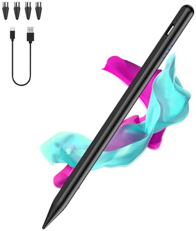 Luntak Tablet Stift for Android, Type-C Stylus Pen mit 4 Pom Tips,Magnetic Touchscreen Stifte Kompatibel mit Samsung/Huawei//Lenovo/Mi/Vivo und Anderen Android Smartphone und Tablet Geräten-Schwarz