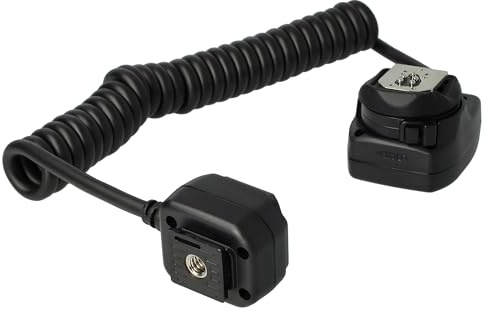 vhbw TTL Blitzkabel kompatibel mit Canon EOS 5D | 450D, 50D, 500D, 40D, 5D Mark II, 550D Kamera, Blitzgerät - Synchronkabel, 30cm, Ausziehbar auf 60cm