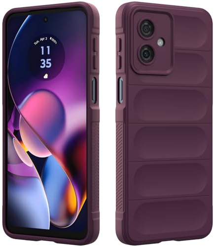 RIIMUHIR Funda Silicona Compatible con Motorola Moto G54 5G, Protectora de Cuerpo Completo, Antigolpes Carcasa, Protección Lente Cámara, Tacto Suave y Sedoso Caso (Violeta Oscuro)