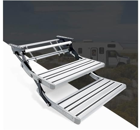 Marche Pied,Camping Car Électrique Marchepied Alumi-Tread,Simple Et Double Couche Marchepied Escalier Électrique,Double layer