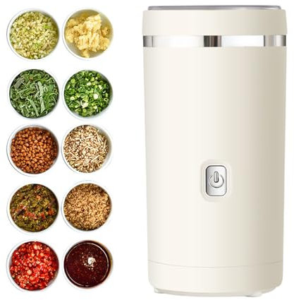 OHAANYY Moulin à Café Électrique, 300W Broyeur à Grains avec Lames en Acier Inoxydable, Capacité 60ml pour Café, Épices, Noix, Mouture Réglable