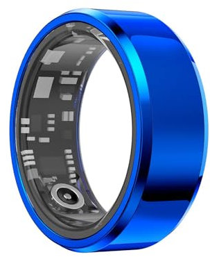 Anello intelligente con cardiofrequenzimetro, misuratore di passi, monitoraggio del sonno e delle attività, anello fitness impermeabile IP68 per uomini e donne (blu,10)